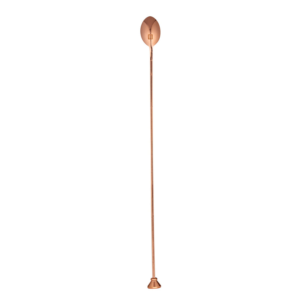 Bar Lux Copper-Plated Stainless Steel Muddler Barspoon - 16" x 1 1/4" x 3/4" - 1 count box