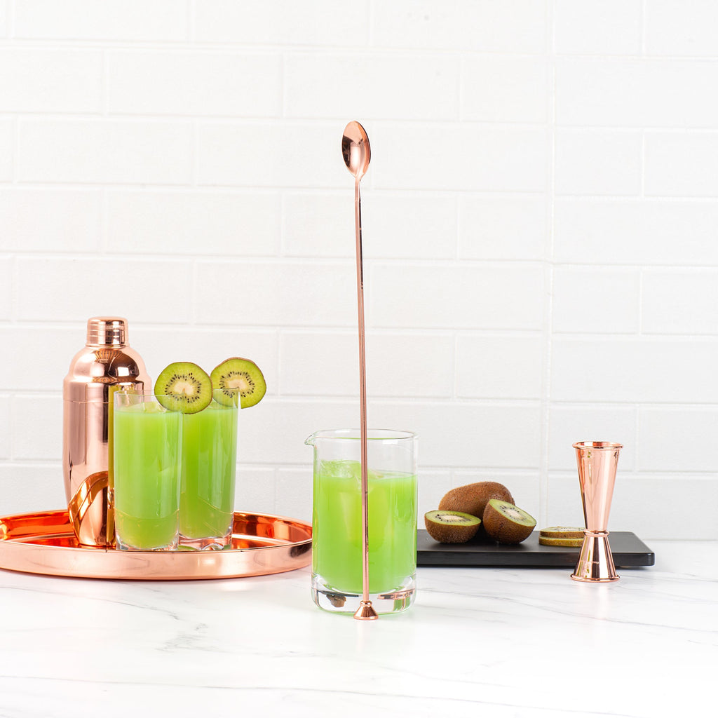 Bar Lux Copper-Plated Stainless Steel Muddler Barspoon - 16" x 1 1/4" x 3/4" - 1 count box