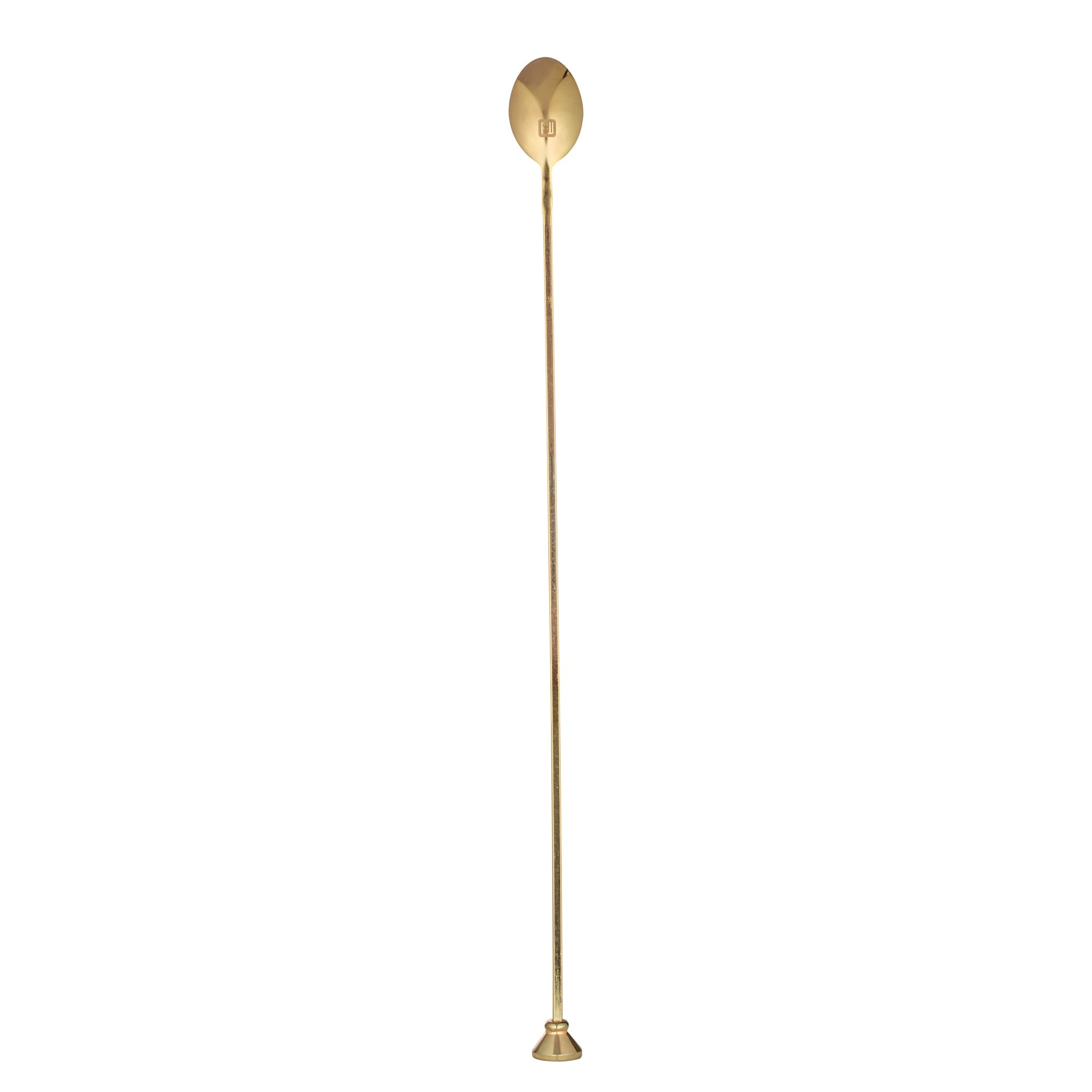 Bar Lux Gold-Plated Stainless Steel Muddler Barspoon - 16" x 1 1/4" x 3/4" - 1 count box