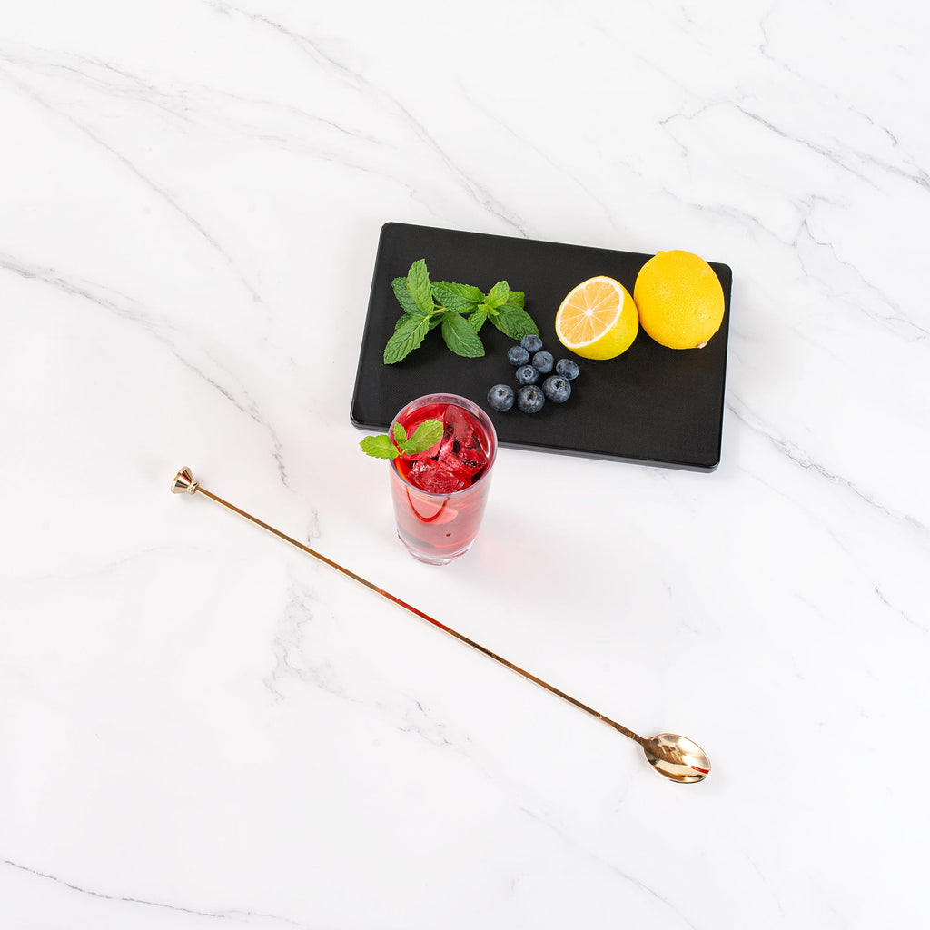 Bar Lux Gold-Plated Stainless Steel Muddler Barspoon - 16" x 1 1/4" x 3/4" - 1 count box