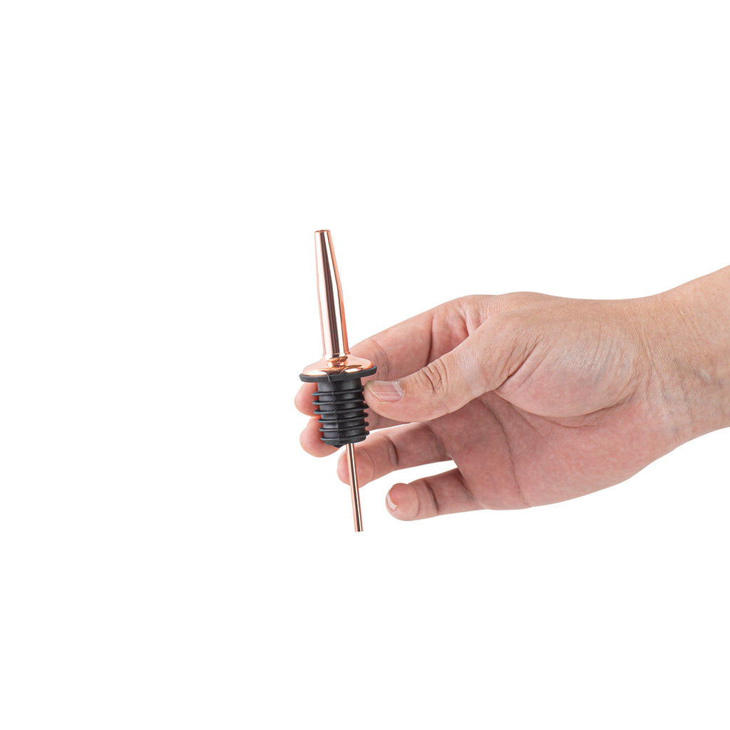 Bar Lux Copper-Plated Stainless Steel Speed Pourer - 4 1/4" x 1 1/4" x 1 1/4" - 4 count box