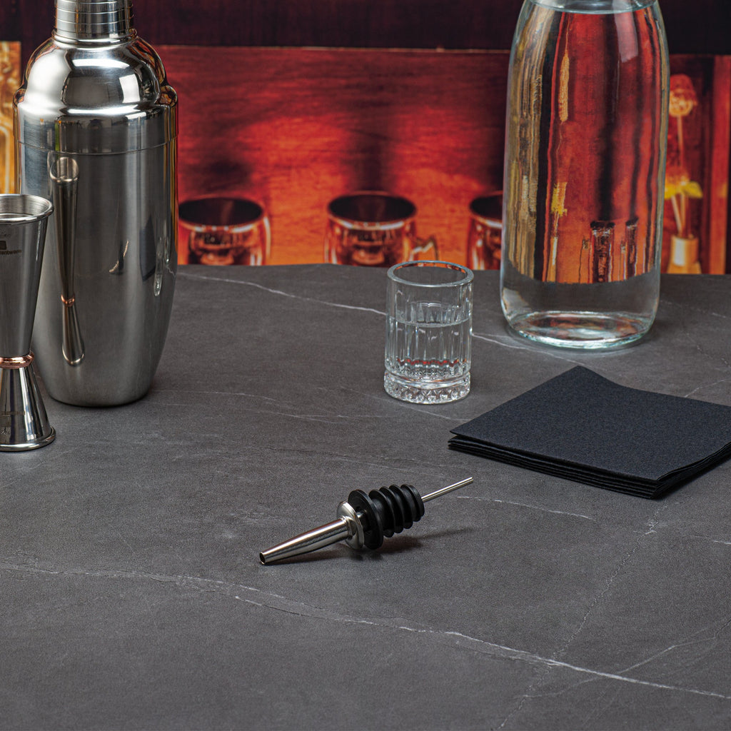 Bar Lux Stainless Steel Speed Pourer - 4 1/4" x 1 1/4" x 1 1/4" - 4 count box