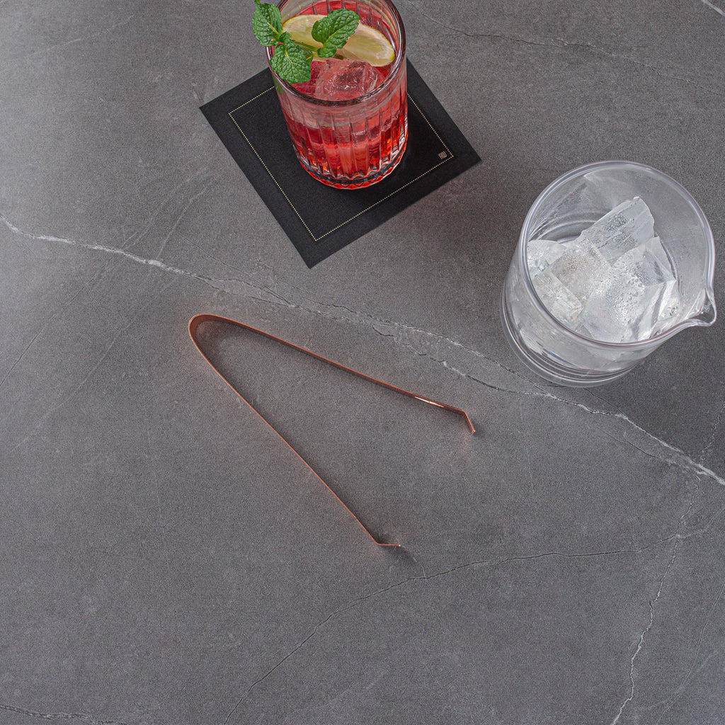 Bar Lux Copper-Plated Stainless Steel Ice Tongs - 6 1/4" x 2 1/2" x 3/4" - 1 count box