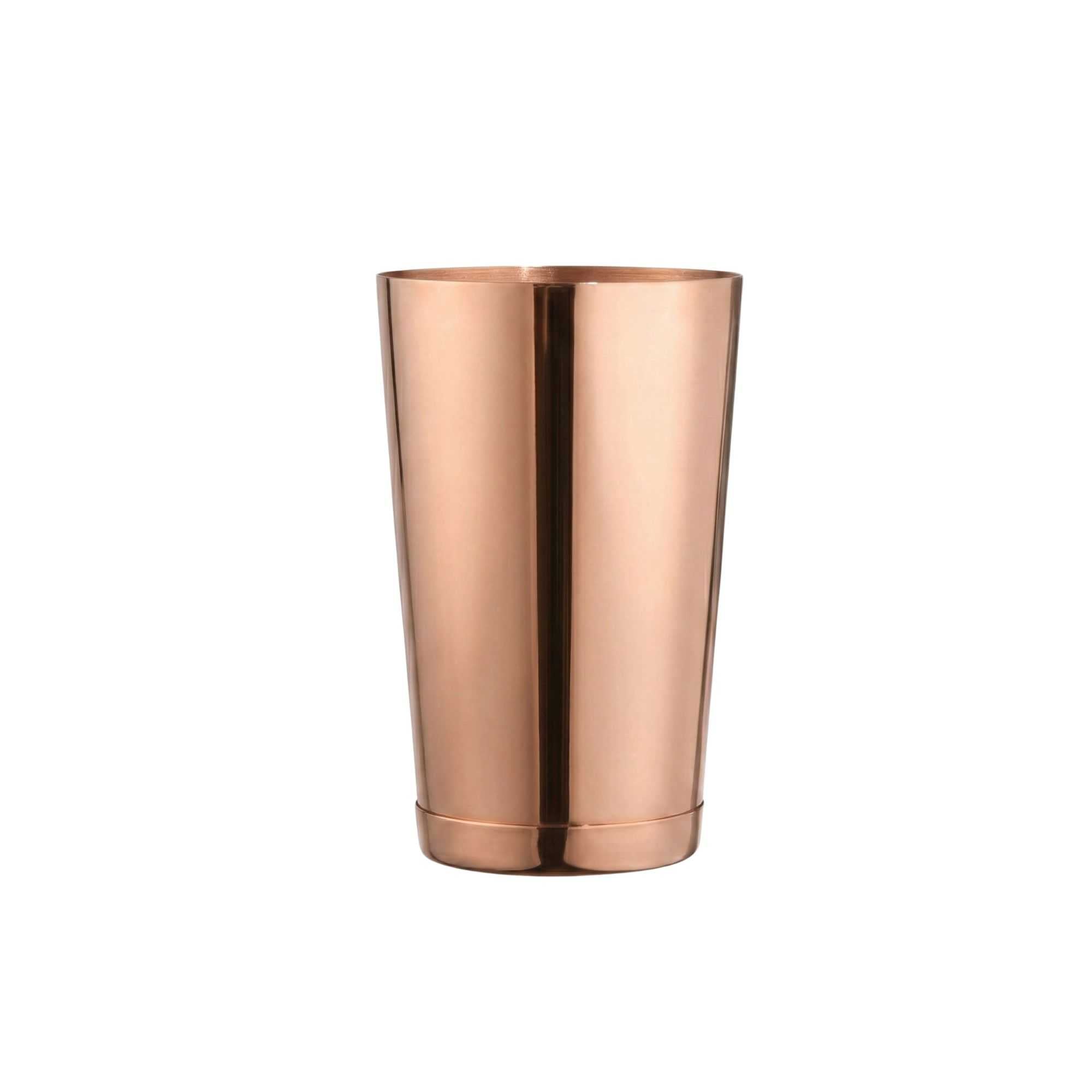 Bar Lux 16 oz Copper-Plated Stainless Steel Cocktail Shaker Tin - Weighted - 3 1/4" x 3 1/4" x 4" - 1 count box