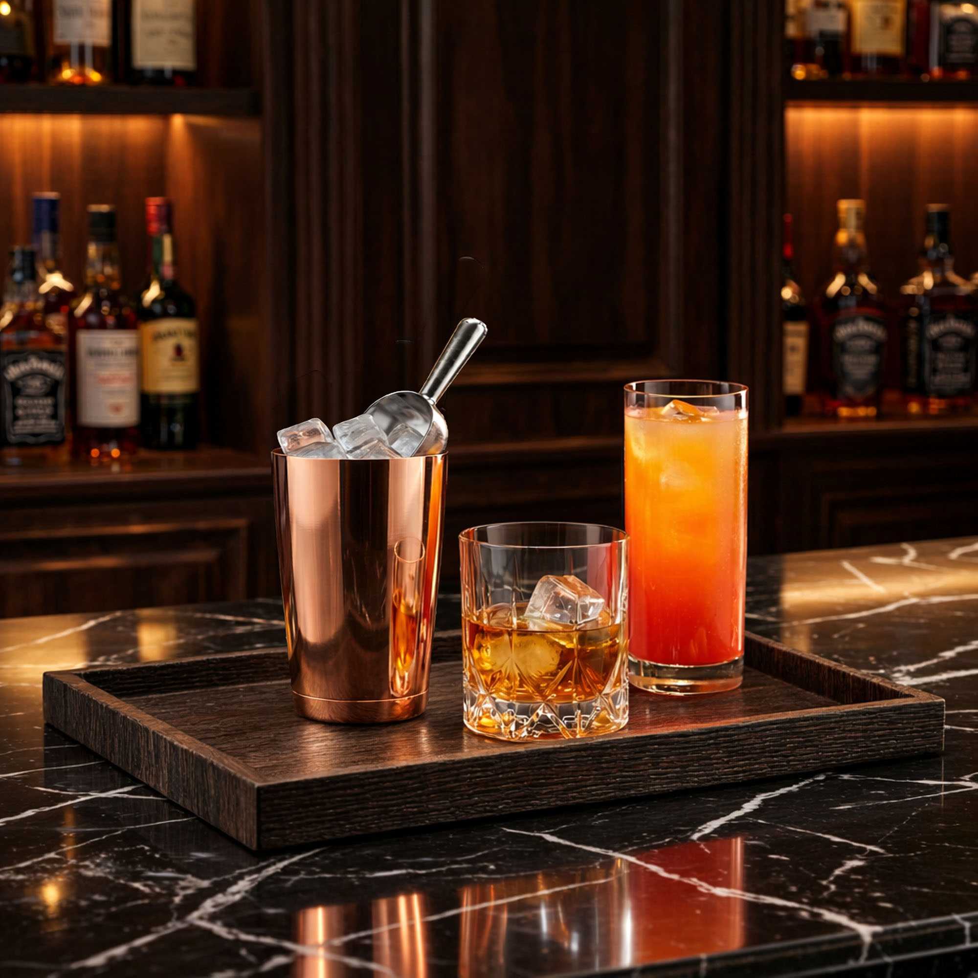 Bar Lux 16 oz Copper-Plated Stainless Steel Cocktail Shaker Tin - Weighted - 3 1/4" x 3 1/4" x 4" - 1 count box