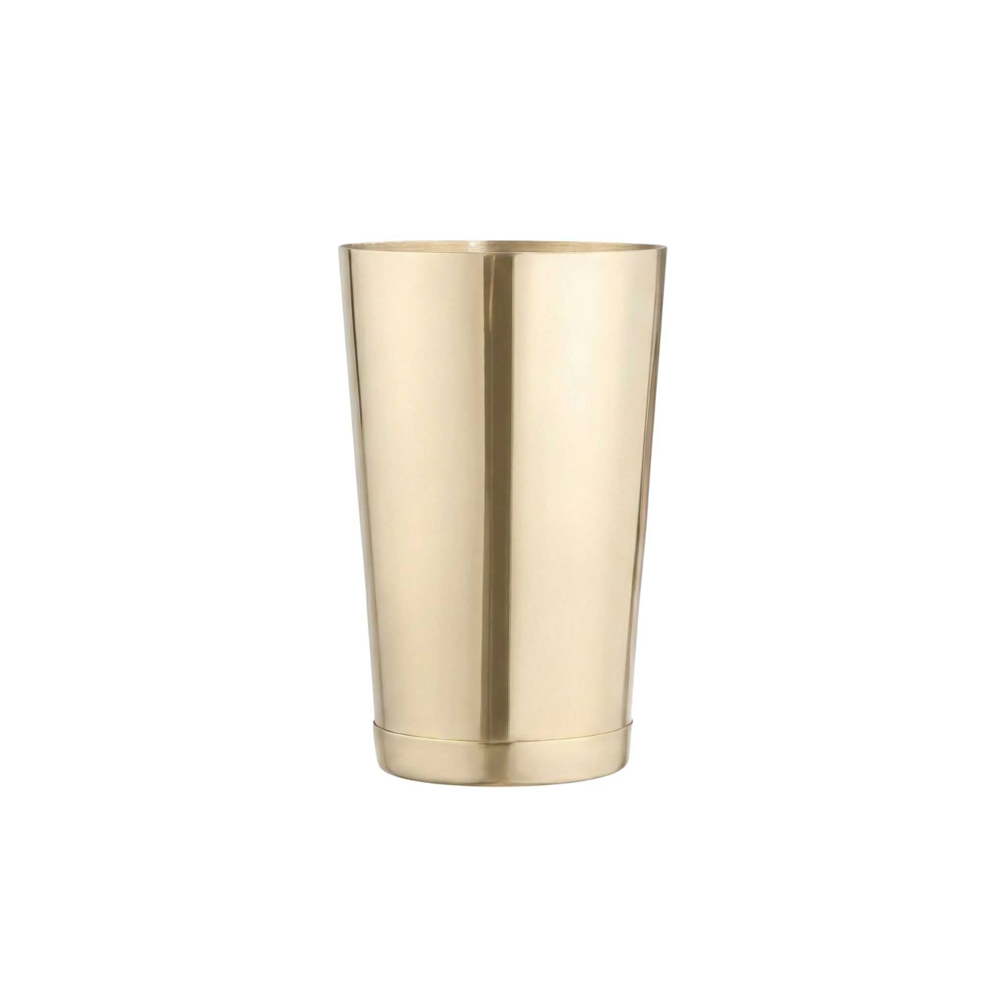 Bar Lux 16 oz Gold-Plated Stainless Steel Cocktail Shaker Tin - Weighted - 3 1/4" x 3 1/4" x 4" - 1 count box