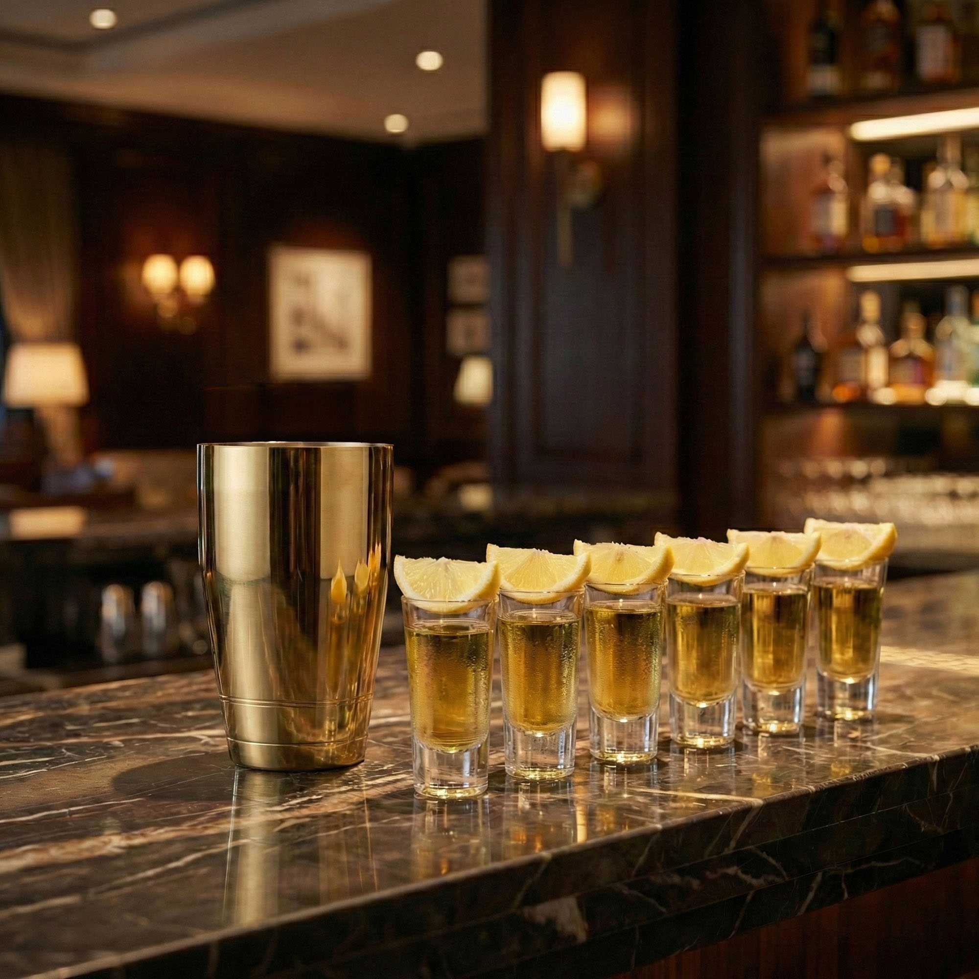 Bar Lux 16 oz Gold-Plated Stainless Steel Cocktail Shaker Tin - Weighted - 3 1/4" x 3 1/4" x 4" - 1 count box