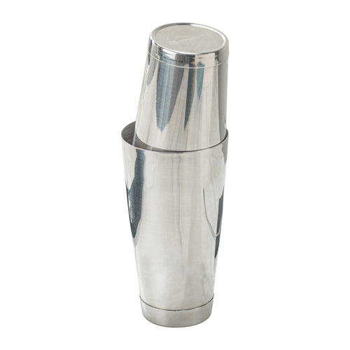 Bar Lux 16 oz Stainless Steel Cocktail Shaker Tin - Weighted, Mirrored Finish - 3 1/4" x 3 1/4" x 4" - 1 count box