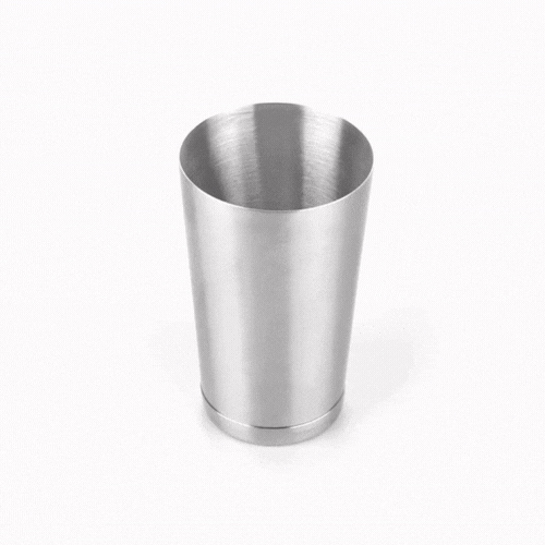 Bar Lux 16 oz Stainless Steel Cocktail Shaker Tin - Weighted, Mirrored Finish - 3 1/4" x 3 1/4" x 4" - 1 count box