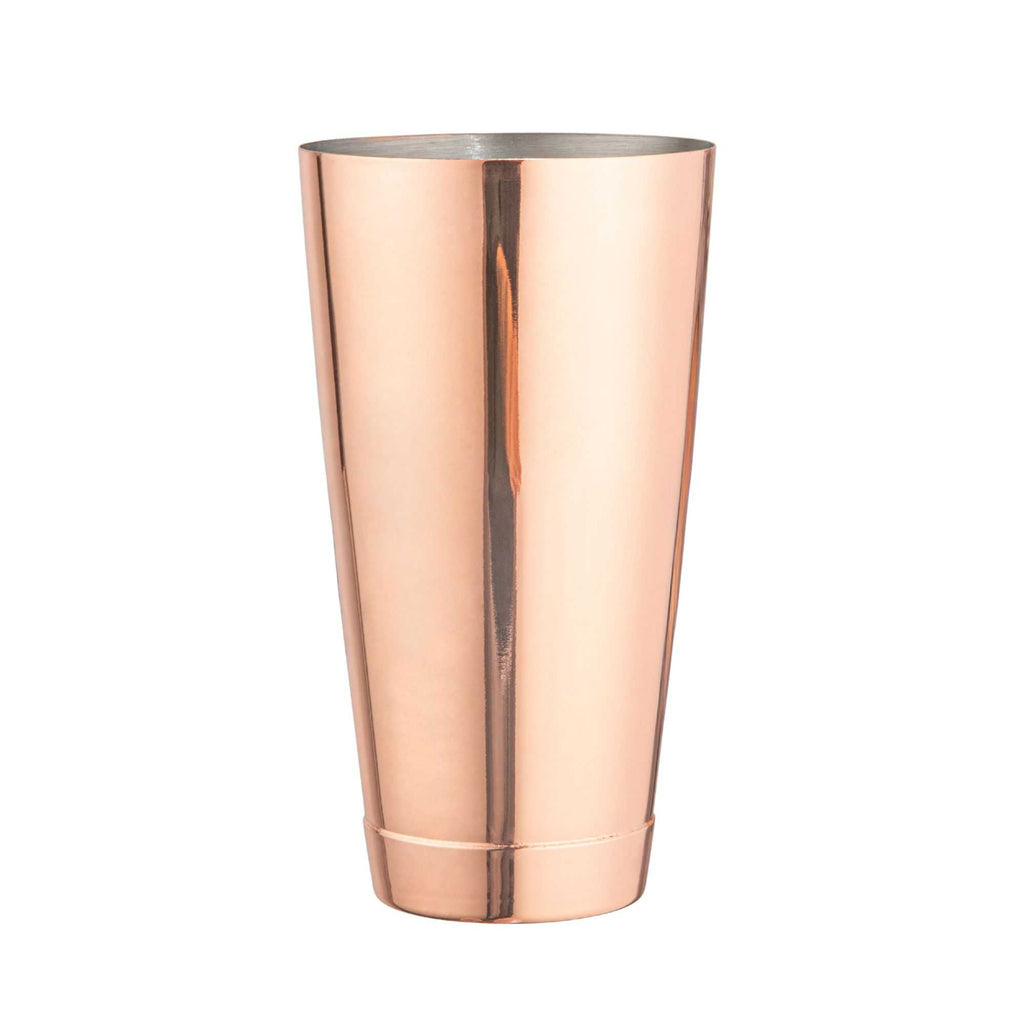 Bar Lux 24 oz Copper-Plated Stainless Steel Cocktail Shaker Tin - Weighted - 3 1/2" x 3 1/2" x 6 1/2" - 1 count box