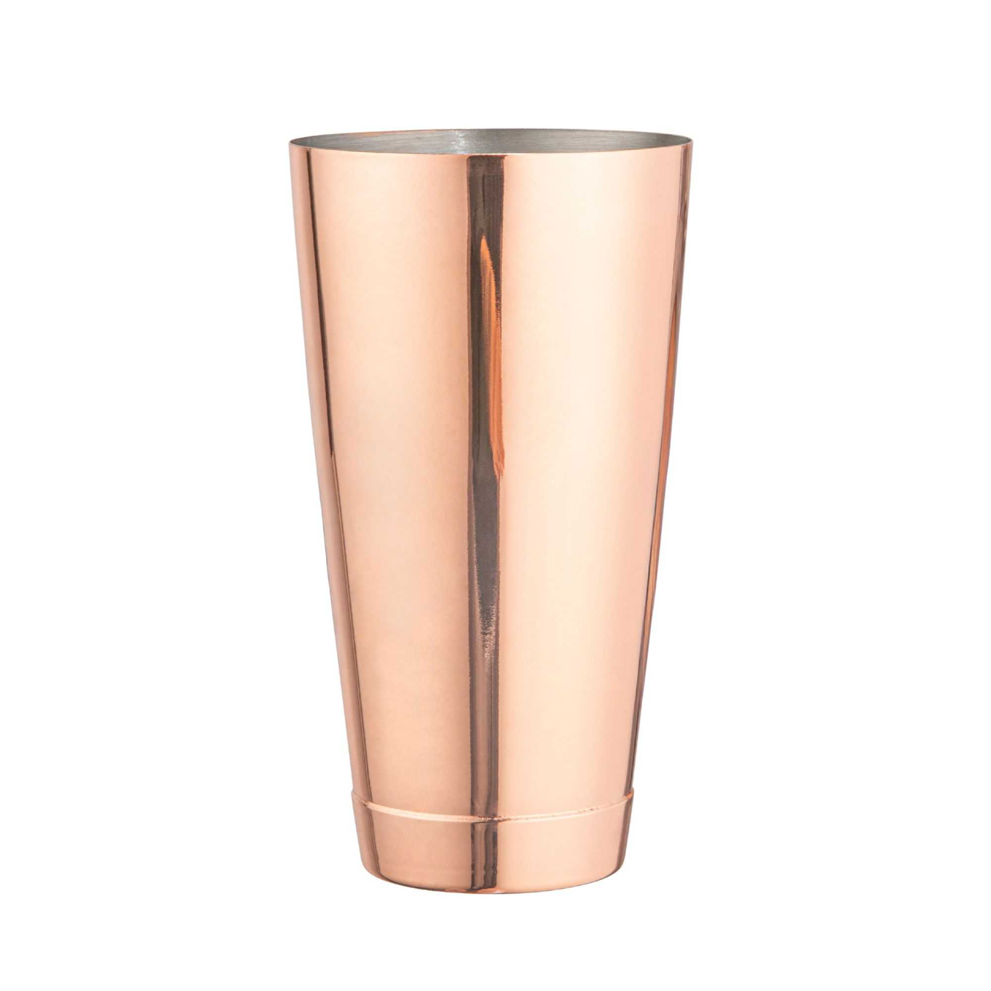 Bar Lux 24 oz Copper-Plated Stainless Steel Cocktail Shaker Tin - Weighted - 3 1/2" x 3 1/2" x 6 1/2" - 1 count box