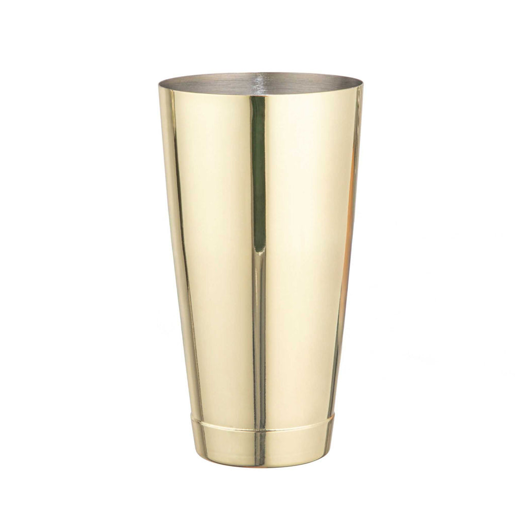 Bar Lux 24 oz Gold-Plated Stainless Steel Cocktail Shaker Tin - Weighted - 3 1/2" x 3 1/2" x 6 1/2" - 1 count box