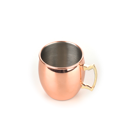 Bar Lux 16 oz Copper-Plated Stainless Steel Moscow Mule Mug - 3 1/2" x 3 1/2" x 3 3/4" - 1 count box