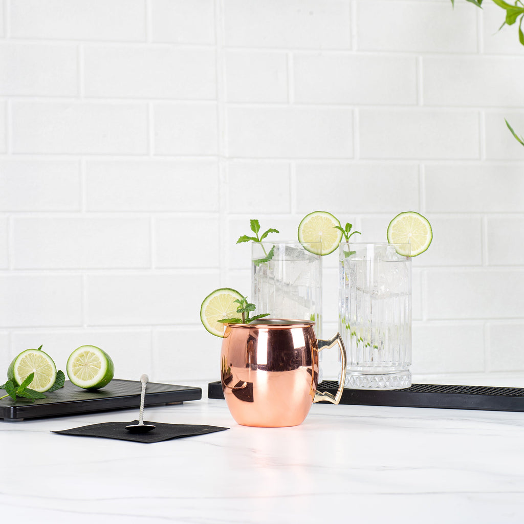 Bar Lux 16 oz Copper-Plated Stainless Steel Moscow Mule Mug - 3 1/2" x 3 1/2" x 3 3/4" - 1 count box