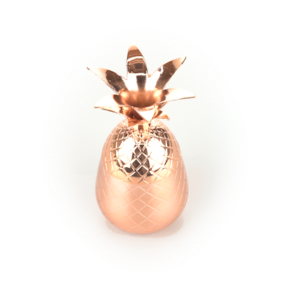 Bar Lux 2 oz Copper-Plated Stainless Steel Pineapple Tumbler - 2 1/2" x 2 1/2" x 4" - 1 count box