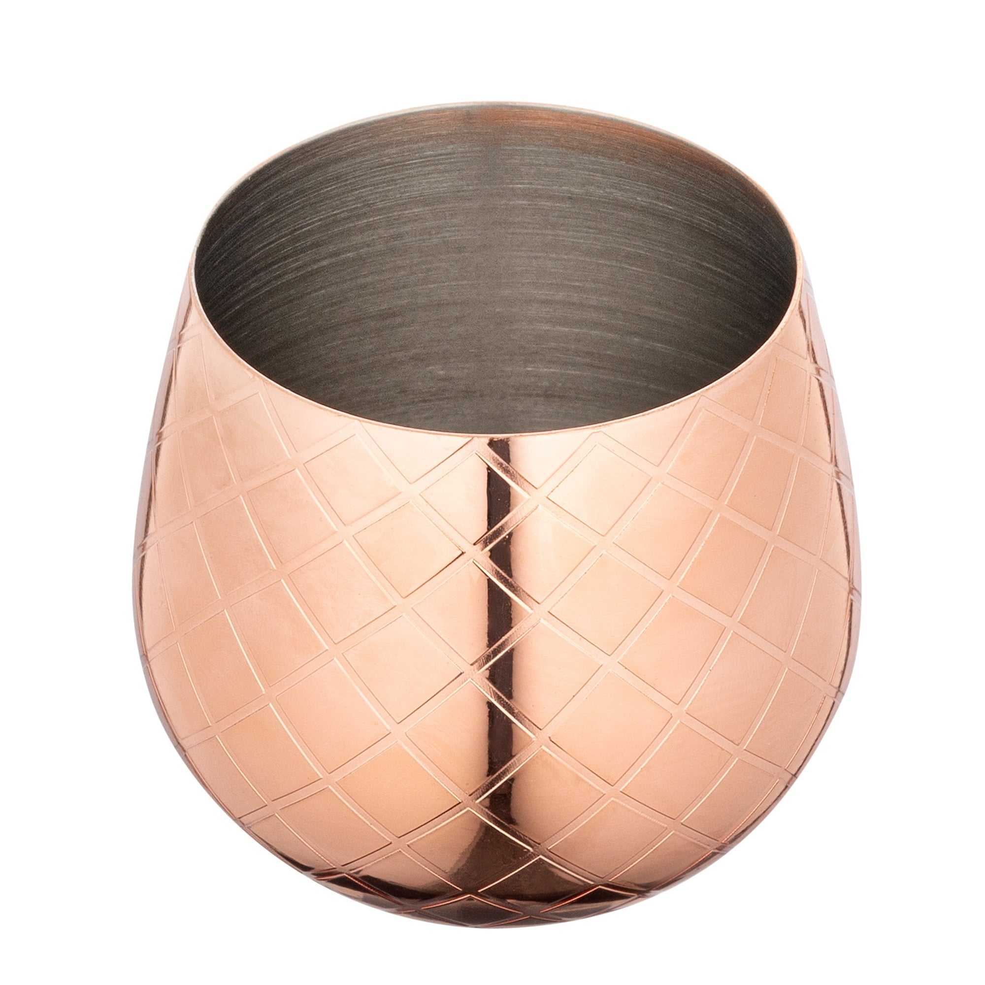 Bar Lux 2 oz Copper-Plated Stainless Steel Pineapple Tumbler - 2 1/2" x 2 1/2" x 4" - 1 count box