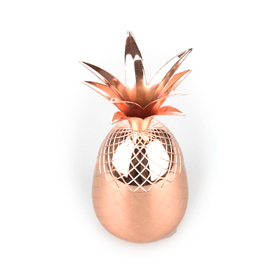 Bar Lux 24 oz Copper-Plated Stainless Steel Pineapple Tumbler - 4 1/4" x 4 1/4" x 9 1/4" - 1 count box