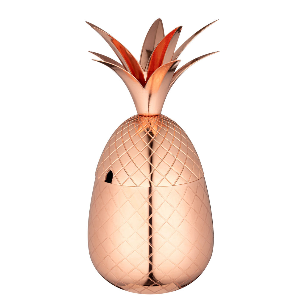 Bar Lux 24 oz Copper-Plated Stainless Steel Pineapple Tumbler - 4 1/4" x 4 1/4" x 9 1/4" - 1 count box