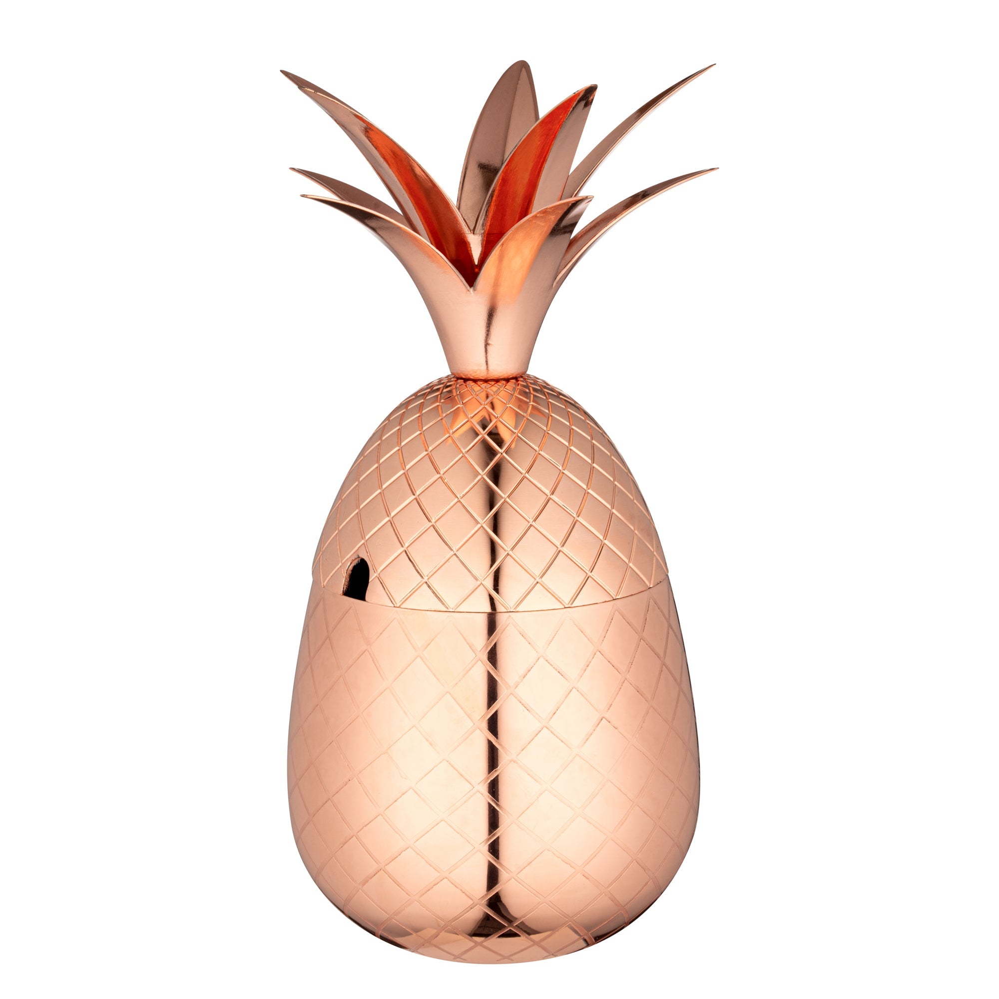 Bar Lux 24 oz Copper-Plated Stainless Steel Pineapple Tumbler - 4 1/4" x 4 1/4" x 9 1/4" - 1 count box