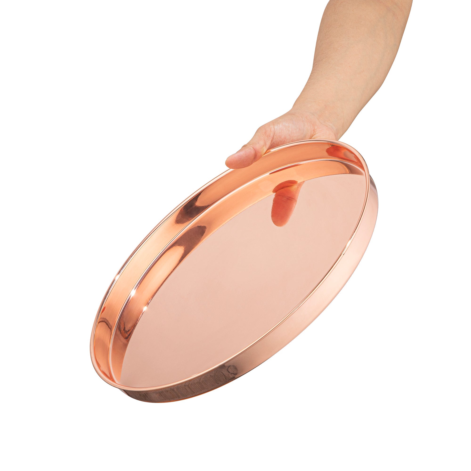 Bar Lux Copper-Plated Stainless Steel Serving Tray - 12 1/2" x 12 1/2" x 1" - 1 count box
