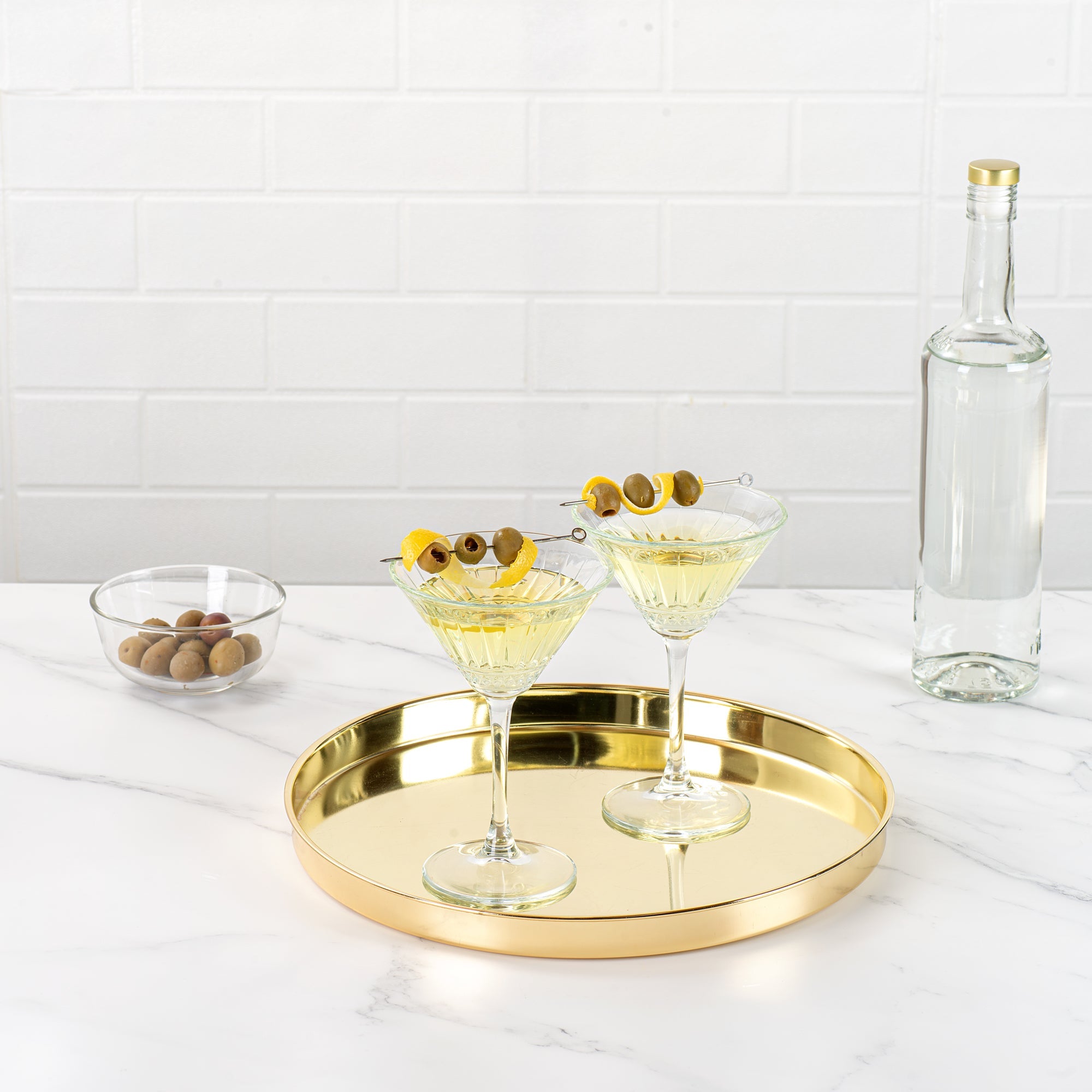 Bar Lux Gold-Plated Stainless Steel Serving Tray - 12 1/2" x 12 1/2" x 1" - 1 count box