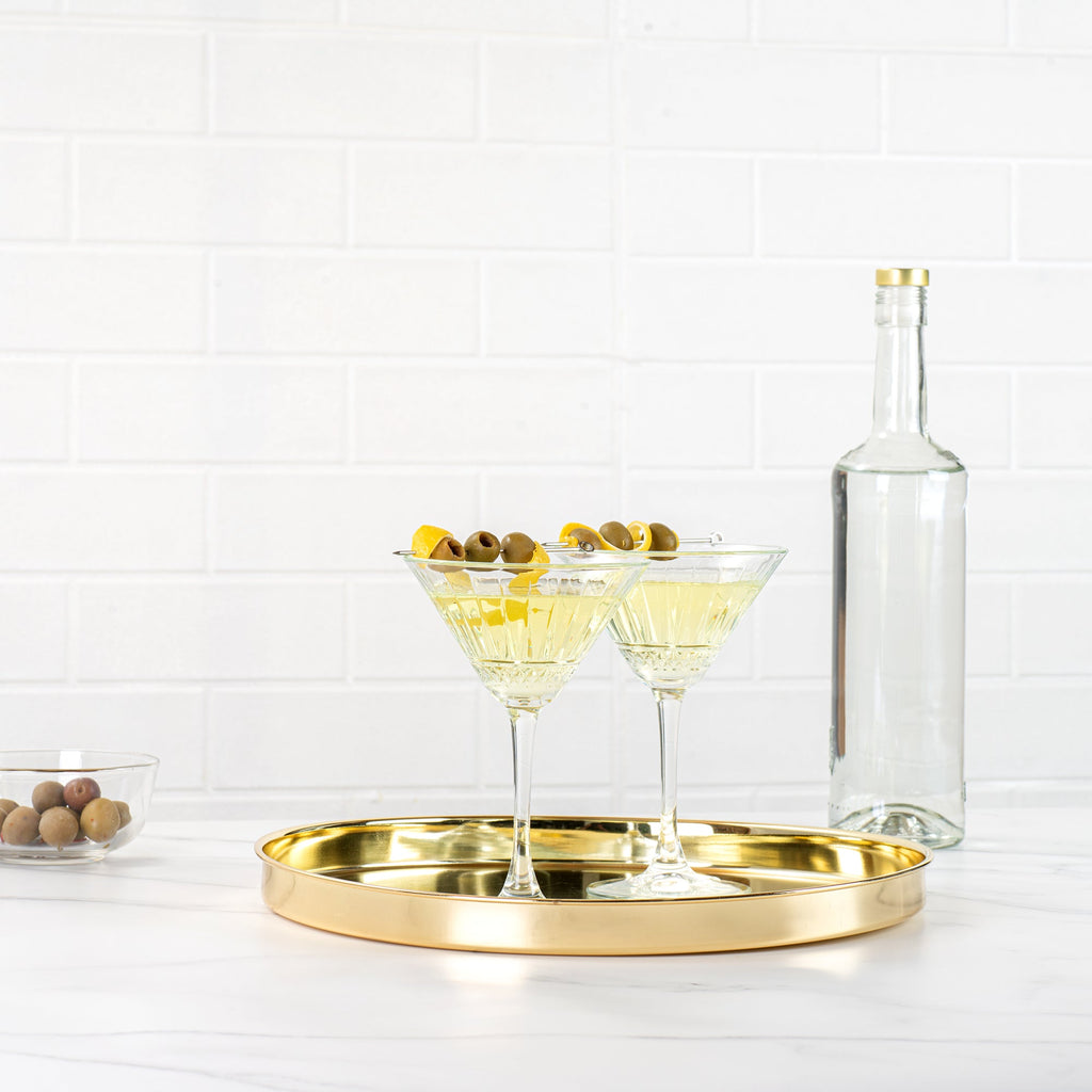 Bar Lux Gold-Plated Stainless Steel Serving Tray - 12 1/2" x 12 1/2" x 1" - 1 count box