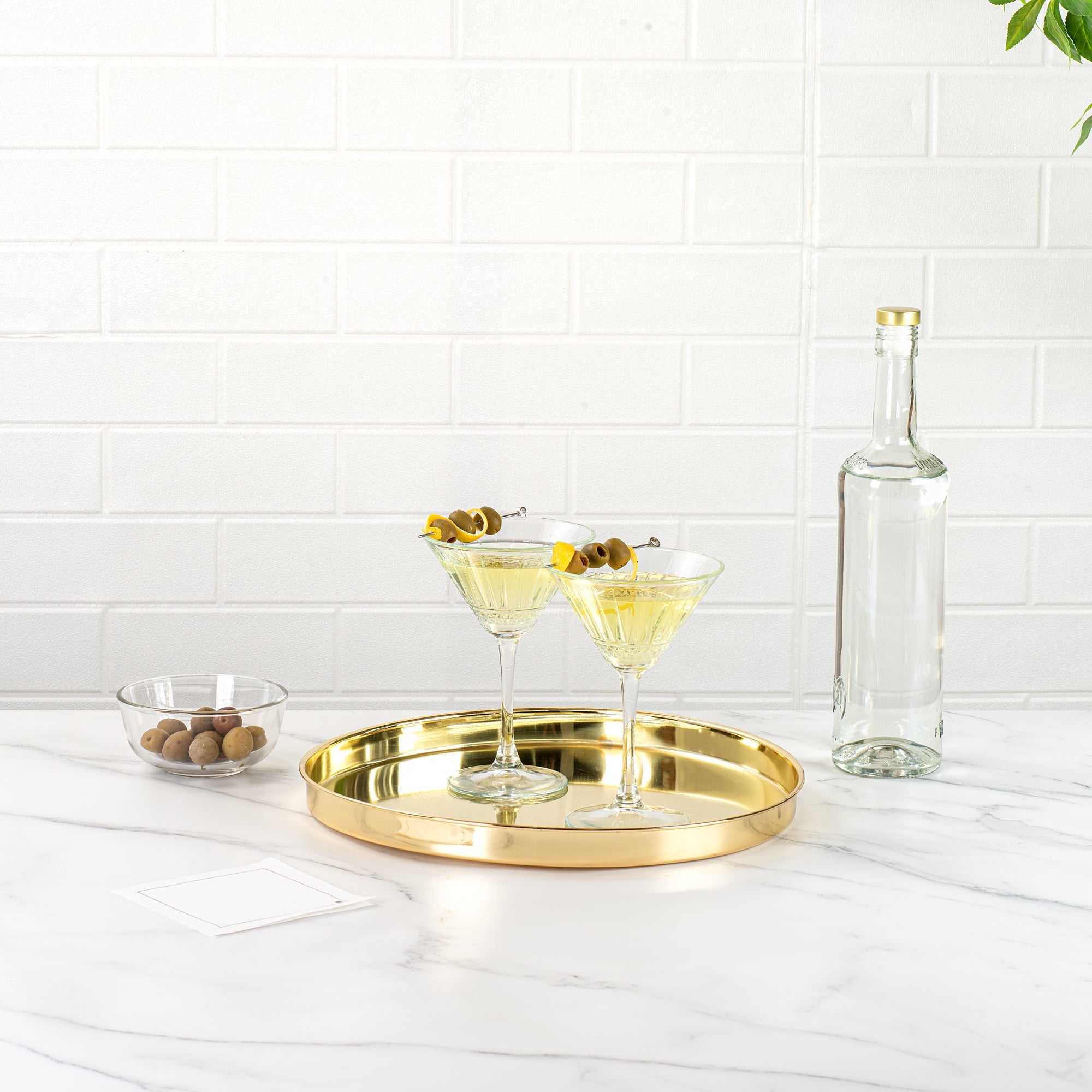 Bar Lux Gold-Plated Stainless Steel Serving Tray - 12 1/2" x 12 1/2" x 1" - 1 count box