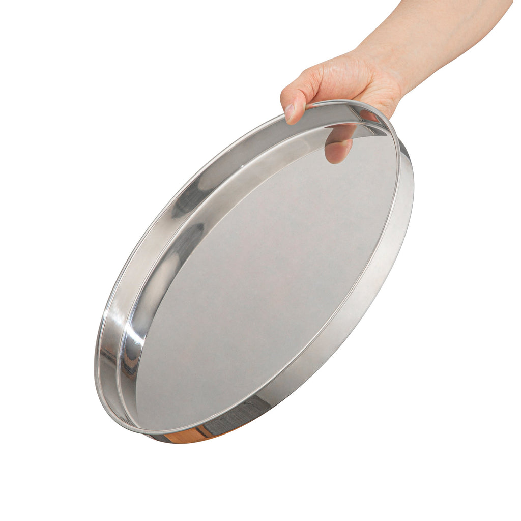 Bar Lux Stainless Steel Serving Tray - Mirrored Finish - 12 1/2" x 12 1/2" x 1" - 1 count box