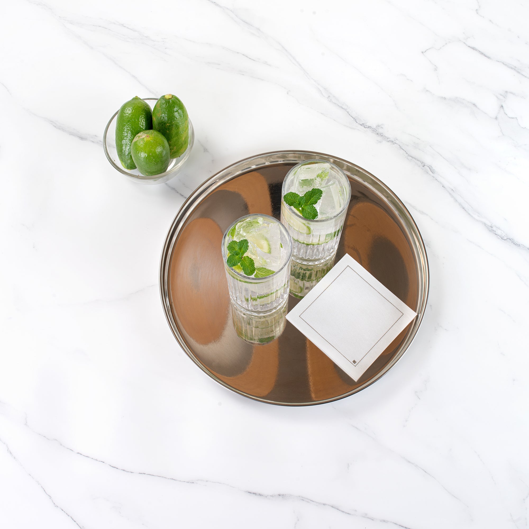 Bar Lux Stainless Steel Serving Tray - Mirrored Finish - 12 1/2" x 12 1/2" x 1" - 1 count box