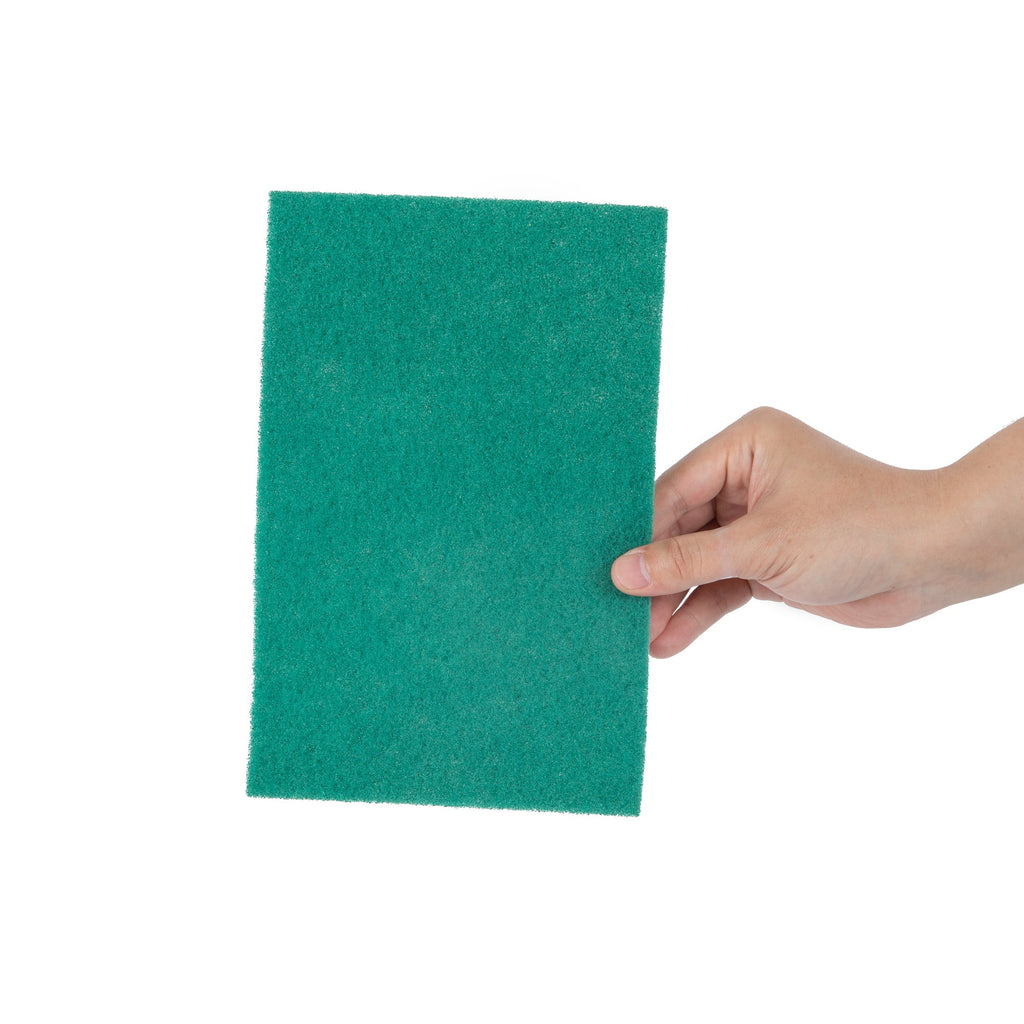 RW Clean Green Polyester Heavy-Duty Scouring Pad - 9" x 6" - 10 count box
