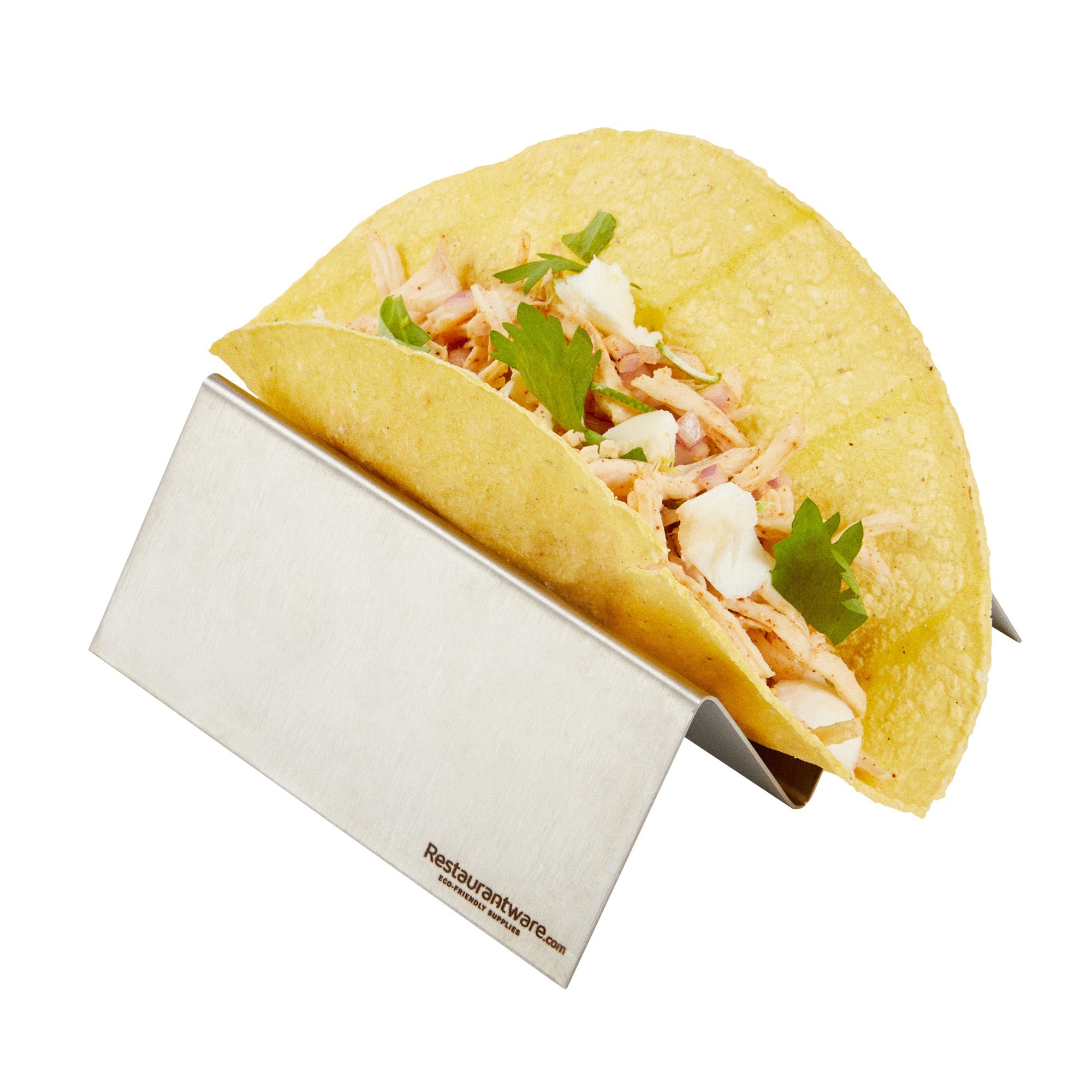 Met Lux Stainless Steel Single Taco Holder - with 1 or 2 Compartments - 4 1/4" x 4" x 1 1/2" - 1 count box