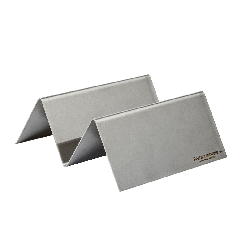 Met Lux Stainless Steel Single Taco Holder - with 1 or 2 Compartments - 4 1/4" x 4" x 1 1/2" - 1 count box