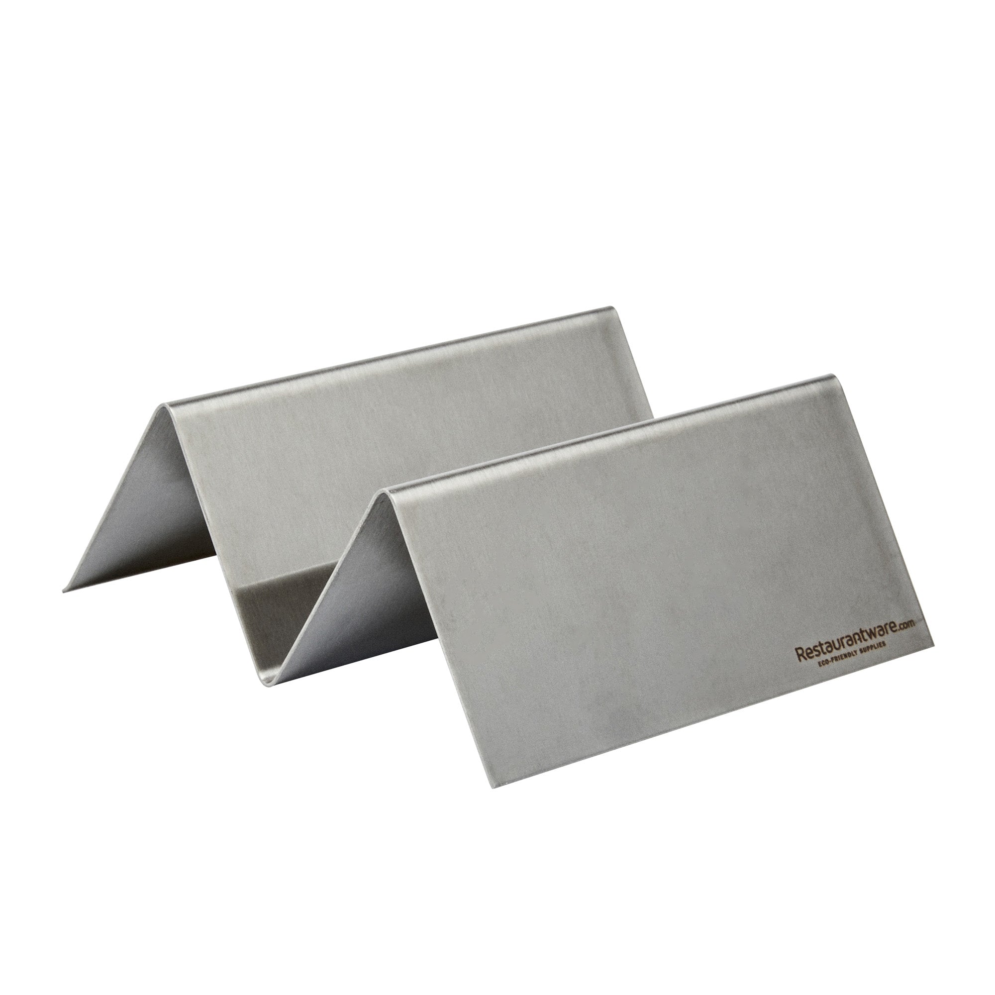 Met Lux Stainless Steel Single Taco Holder - with 1 or 2 Compartments - 4 1/4" x 4" x 1 1/2" - 1 count box