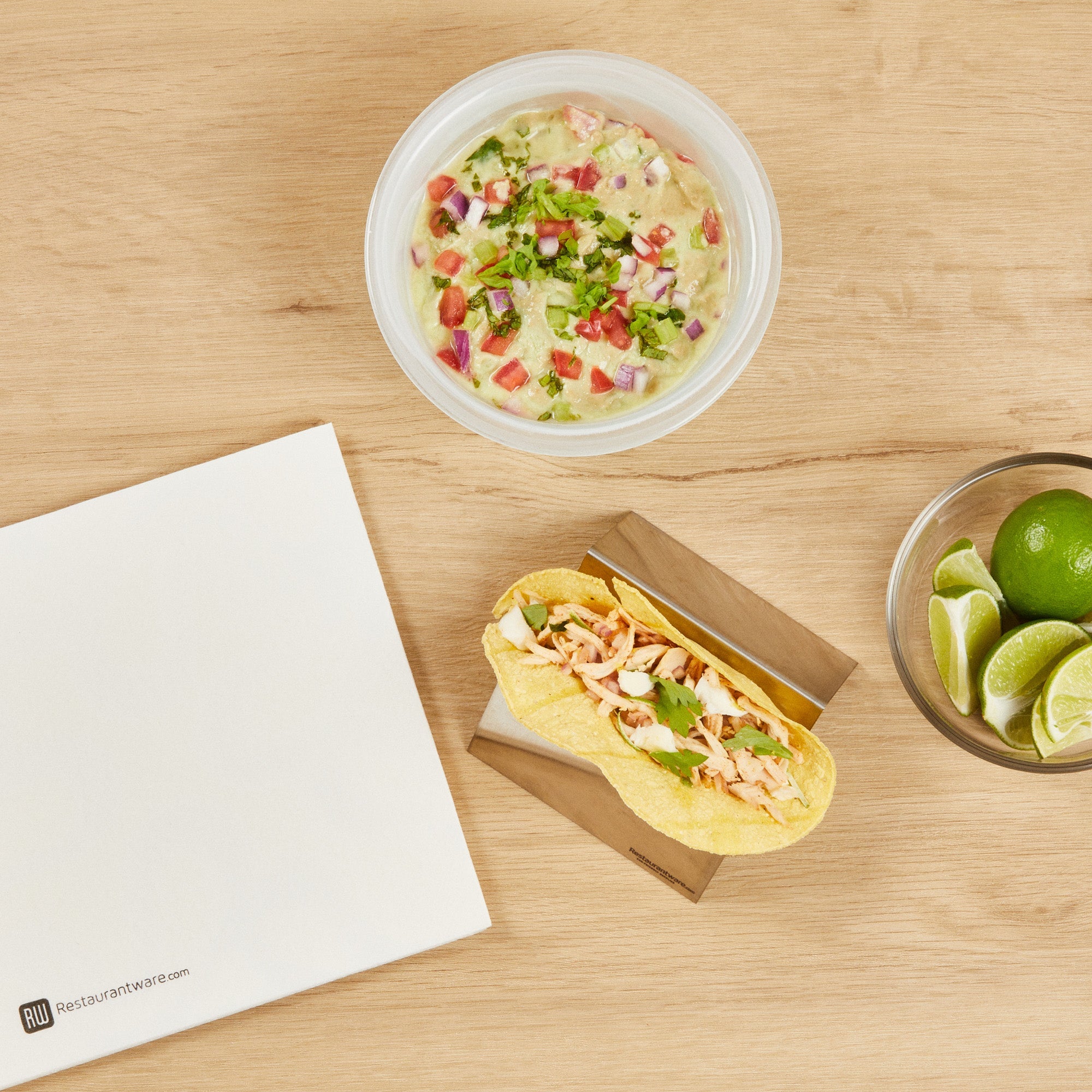 Met Lux Stainless Steel Single Taco Holder - with 1 or 2 Compartments - 4 1/4" x 4" x 1 1/2" - 1 count box