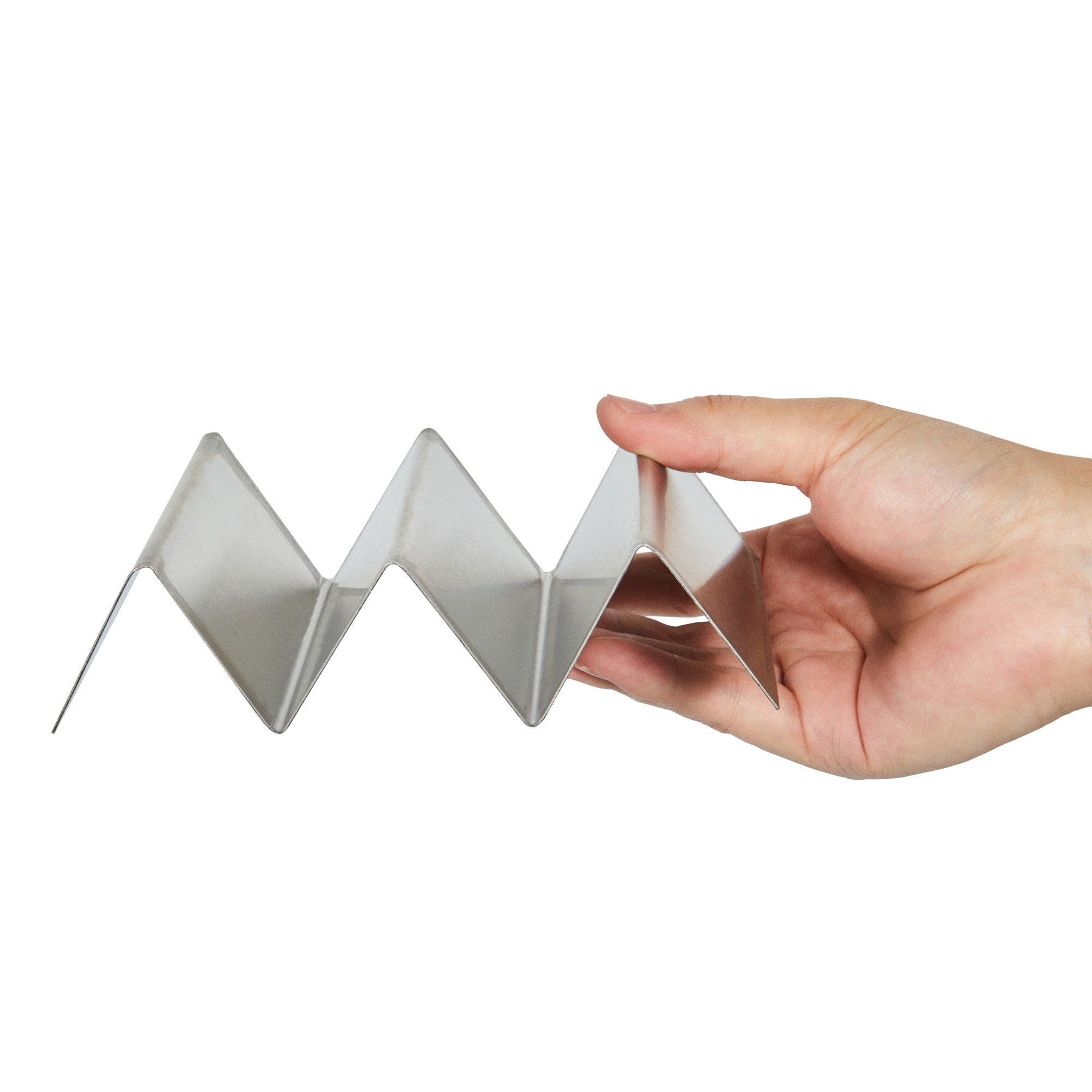 Met Lux Stainless Steel Double Taco Holder - with 2 or 3 Compartments - 6 1/2" x 4" x 1 1/2" - 1 count box