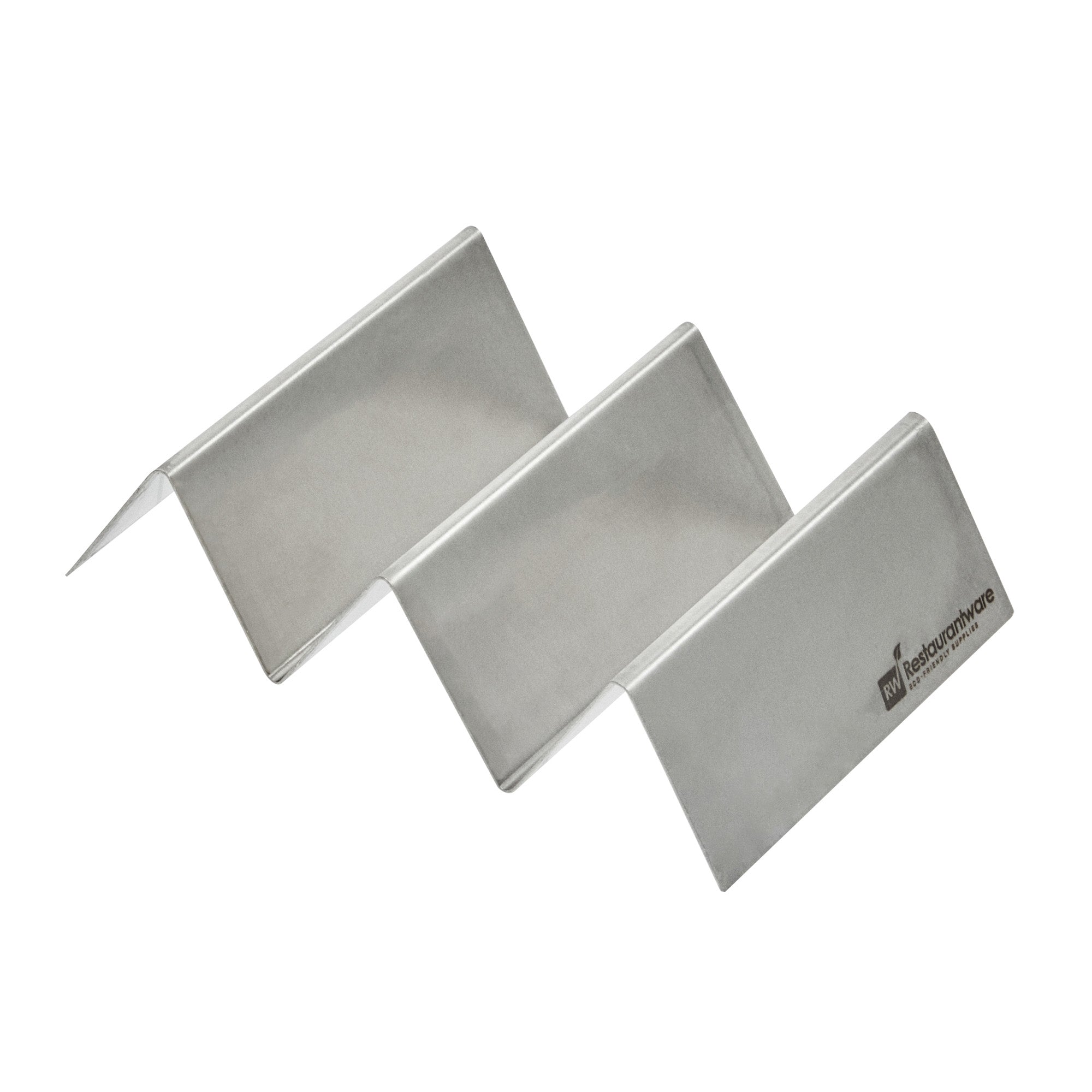 Met Lux Stainless Steel Double Taco Holder - with 2 or 3 Compartments - 6 1/2" x 4" x 1 1/2" - 1 count box