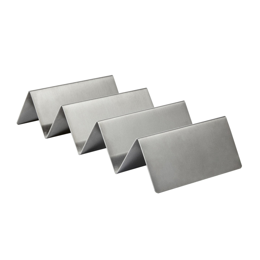 Met Lux Stainless Steel Triple Taco Holder - with 3 or 4 Compartments - 8 1/2" x 4" x 1 1/2" - 1 count box