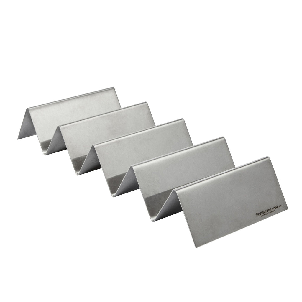 Met Lux Stainless Steel Quadruple Taco Holder - with 4 or 5 Compartments - 10 3/4" x 4" x 1 1/2" - 1 count box
