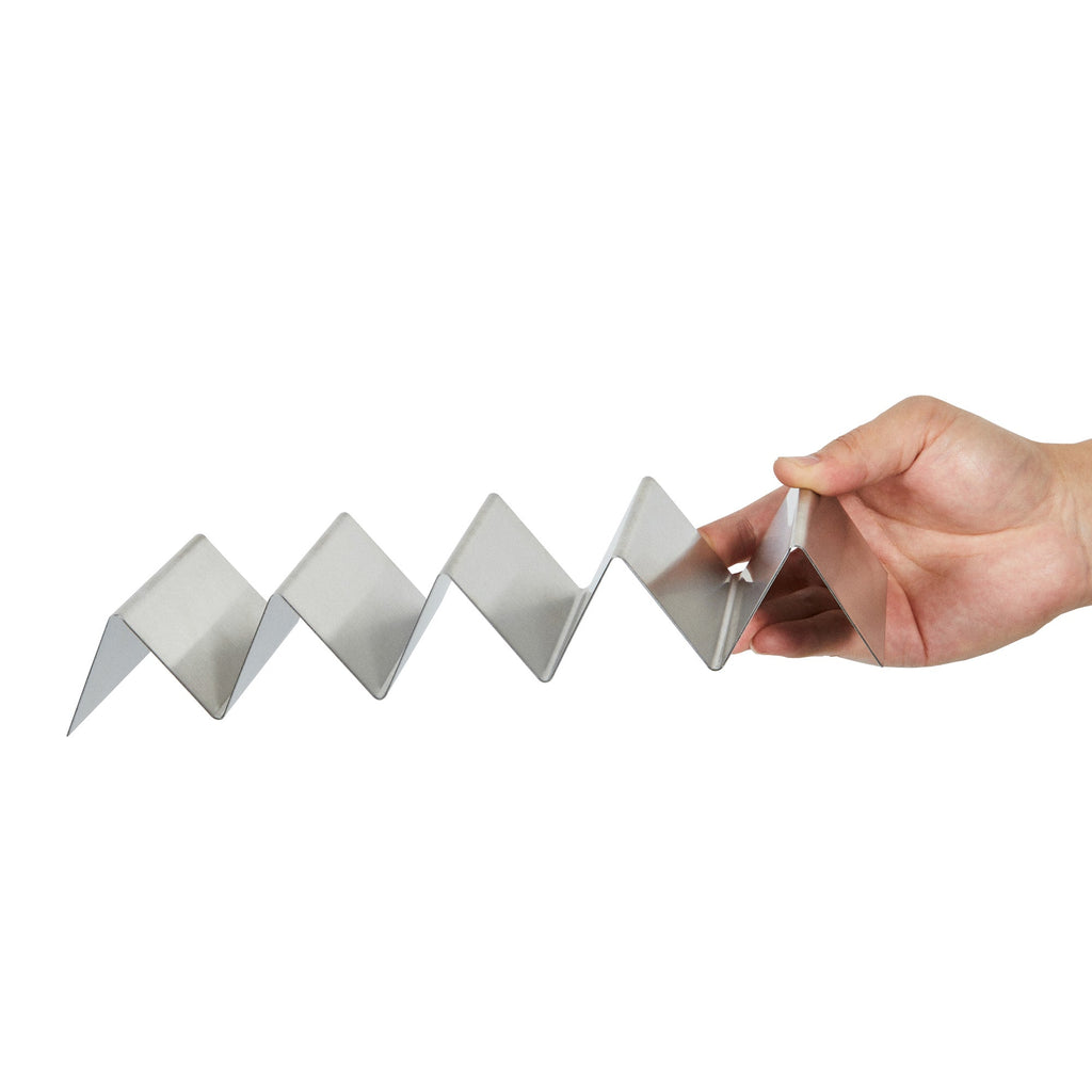 Met Lux Stainless Steel Quadruple Taco Holder - with 4 or 5 Compartments - 10 3/4" x 4" x 1 1/2" - 1 count box