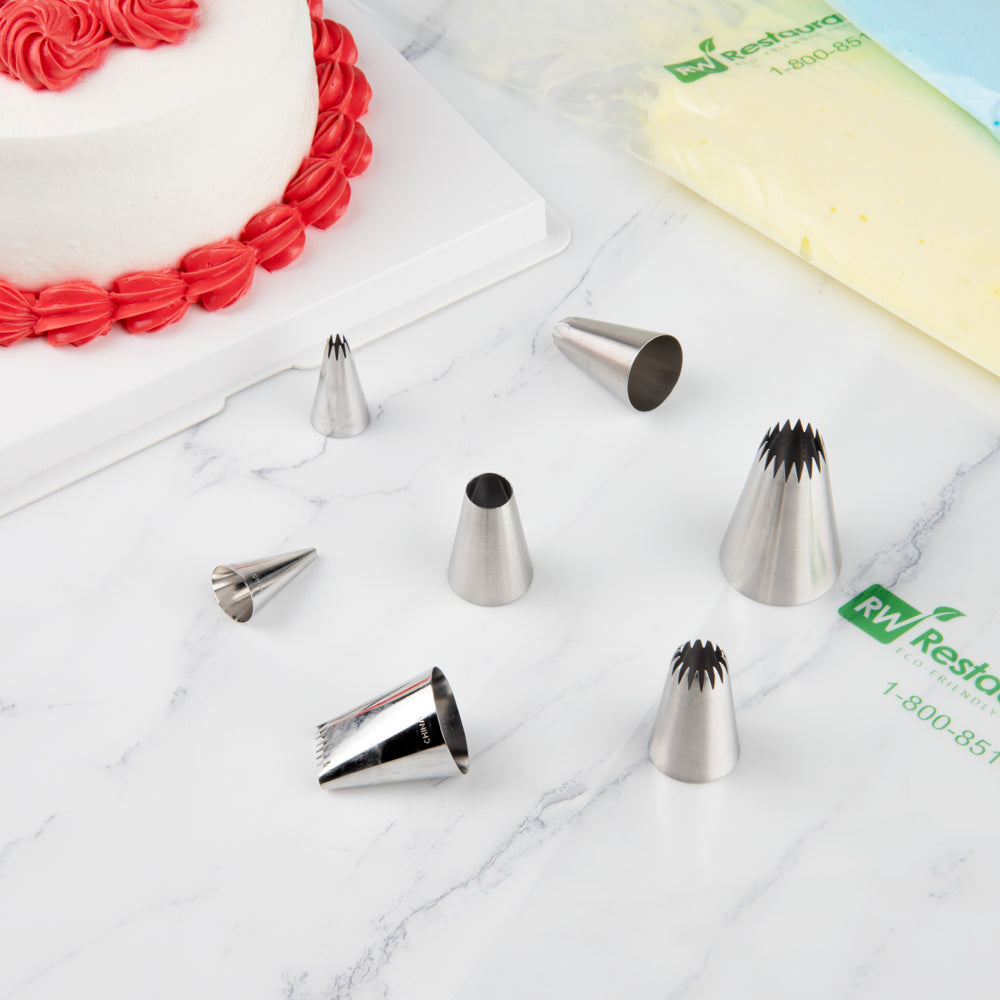 Pastry Tek Stainless Steel #1A Round Piping Tip - 1" x 1" x 1 1/2" - 1 count box