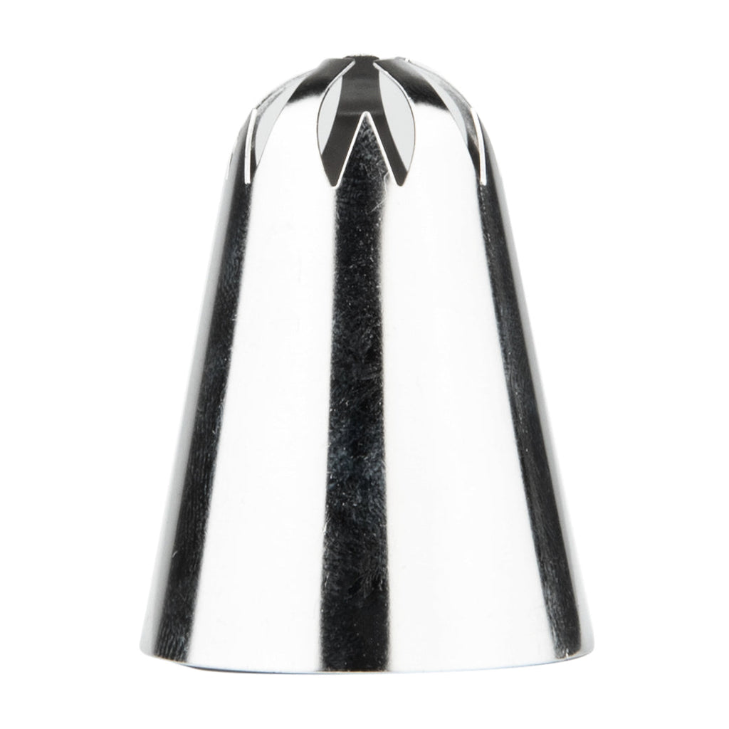 Pastry Tek Stainless Steel #1F Drop Flower Piping Tip - 1" x 1" x 1 1/2" - 1 count box