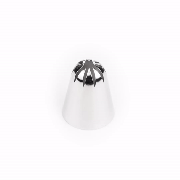 Pastry Tek Stainless Steel #1G Drop Flower Piping Tip - 1 1/2" x 1" x 1" - 1 count box