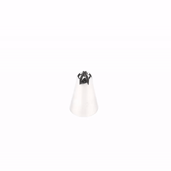 Pastry Tek Stainless Steel #2D Drop Flower Piping Tip - 1" x 1" x 1 1/2" - 1 count box