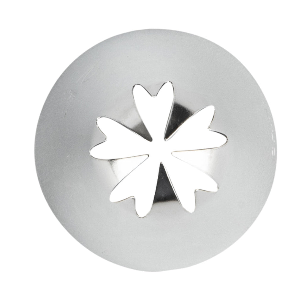 Pastry Tek Stainless Steel #2F Drop Flower Piping Tip - 1" x 1" x 1 1/2" - 1 count box