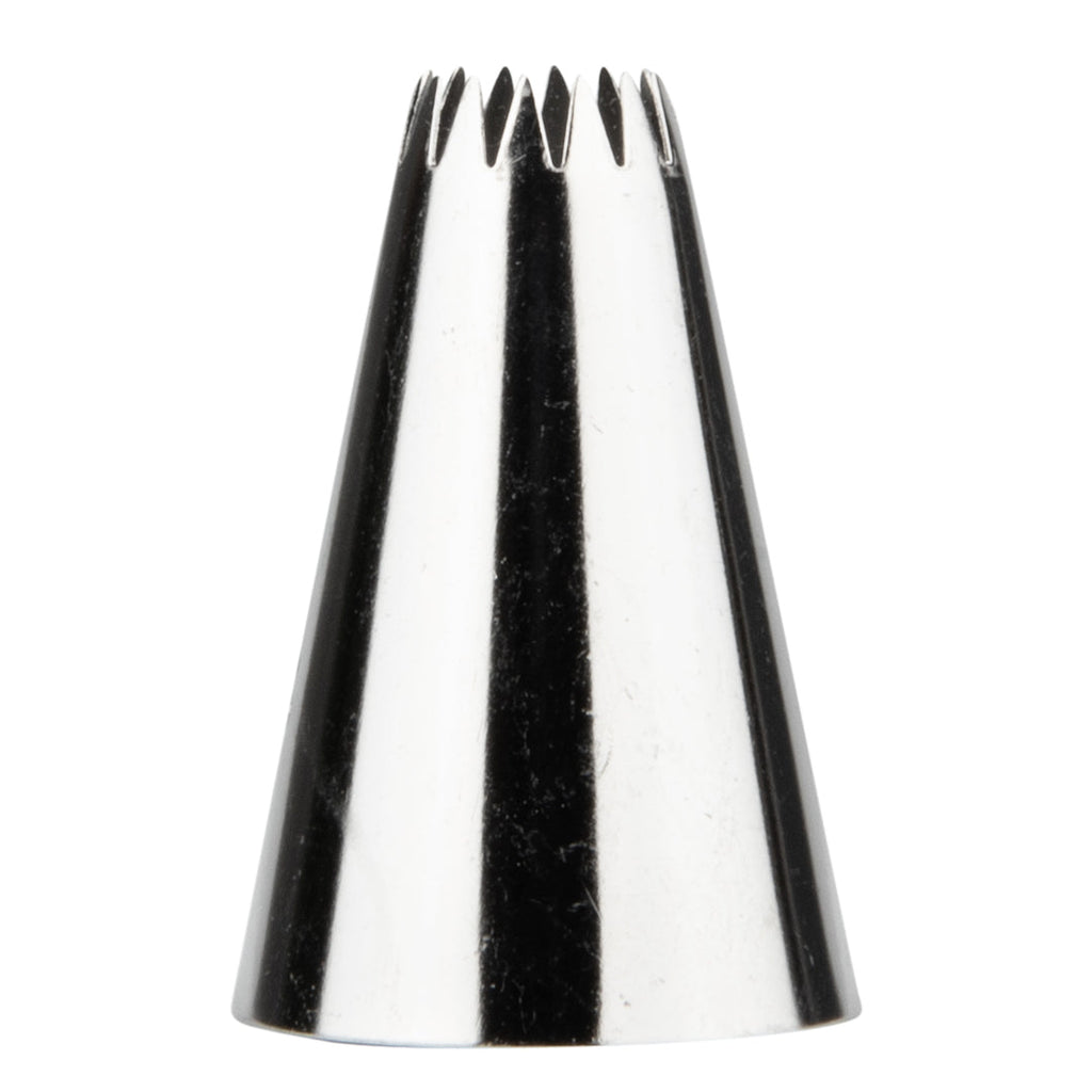 Pastry Tek Stainless Steel #4B Open Star Piping Tip - 1" x 1" x 1 1/2" - 1 count box