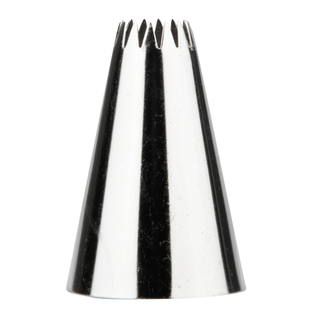 Pastry Tek Stainless Steel #4B Open Star Piping Tip - 1" x 1" x 1 1/2" - 1 count box