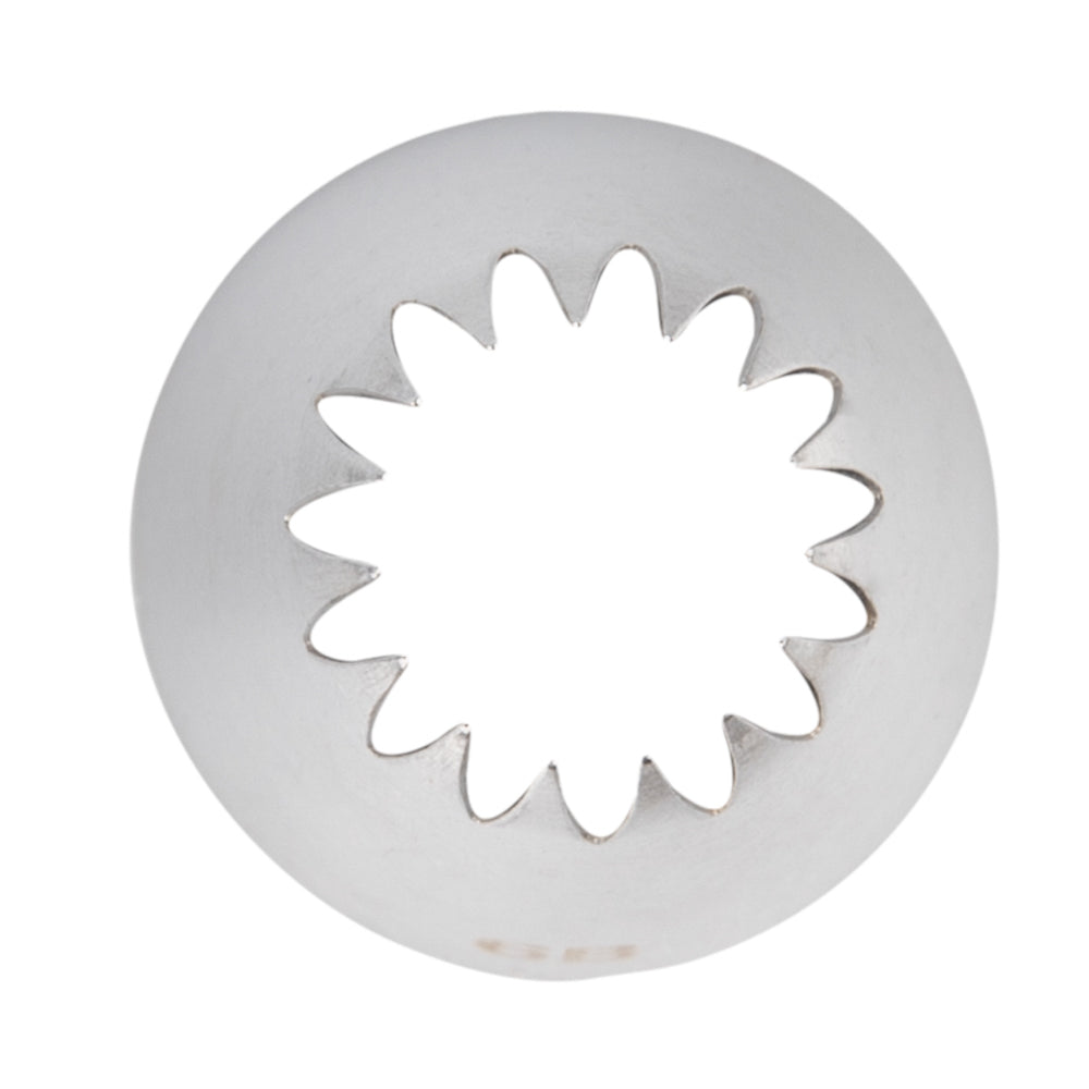 Pastry Tek Stainless Steel #6B Open Star Piping Tip - 1 1/4" x 1 1/4" x 1 3/4" - 1 count box
