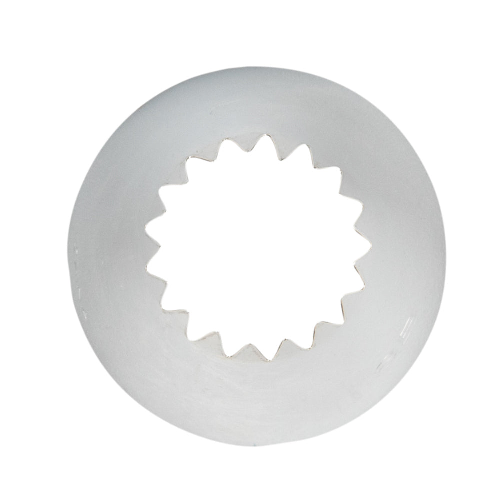 Pastry Tek Stainless Steel #8B Open Star Piping Tip - 1 1/4" x 1 1/4" x 1 3/4" - 1 count box