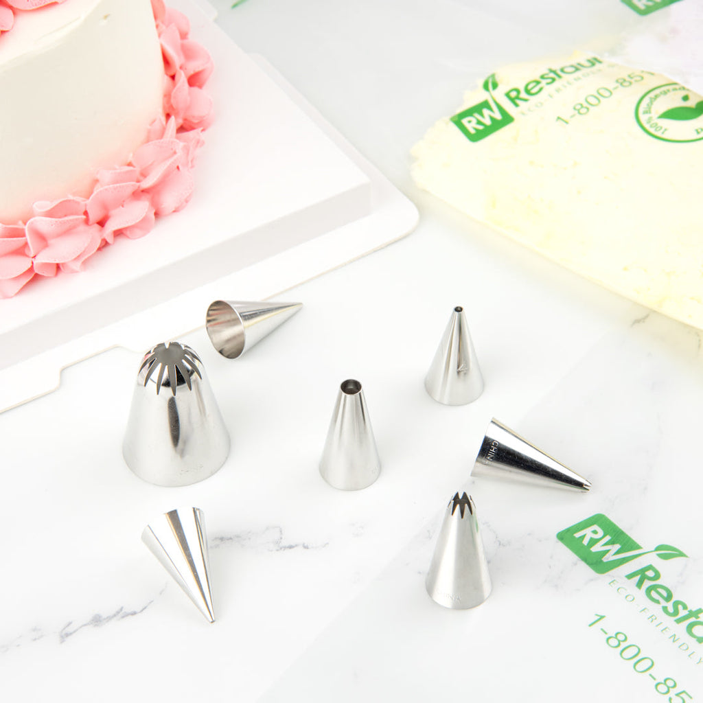 Pastry Tek Stainless Steel #10 Round Piping TIp - 3/4" x 3/4" x 1 1/4" - 1 count box