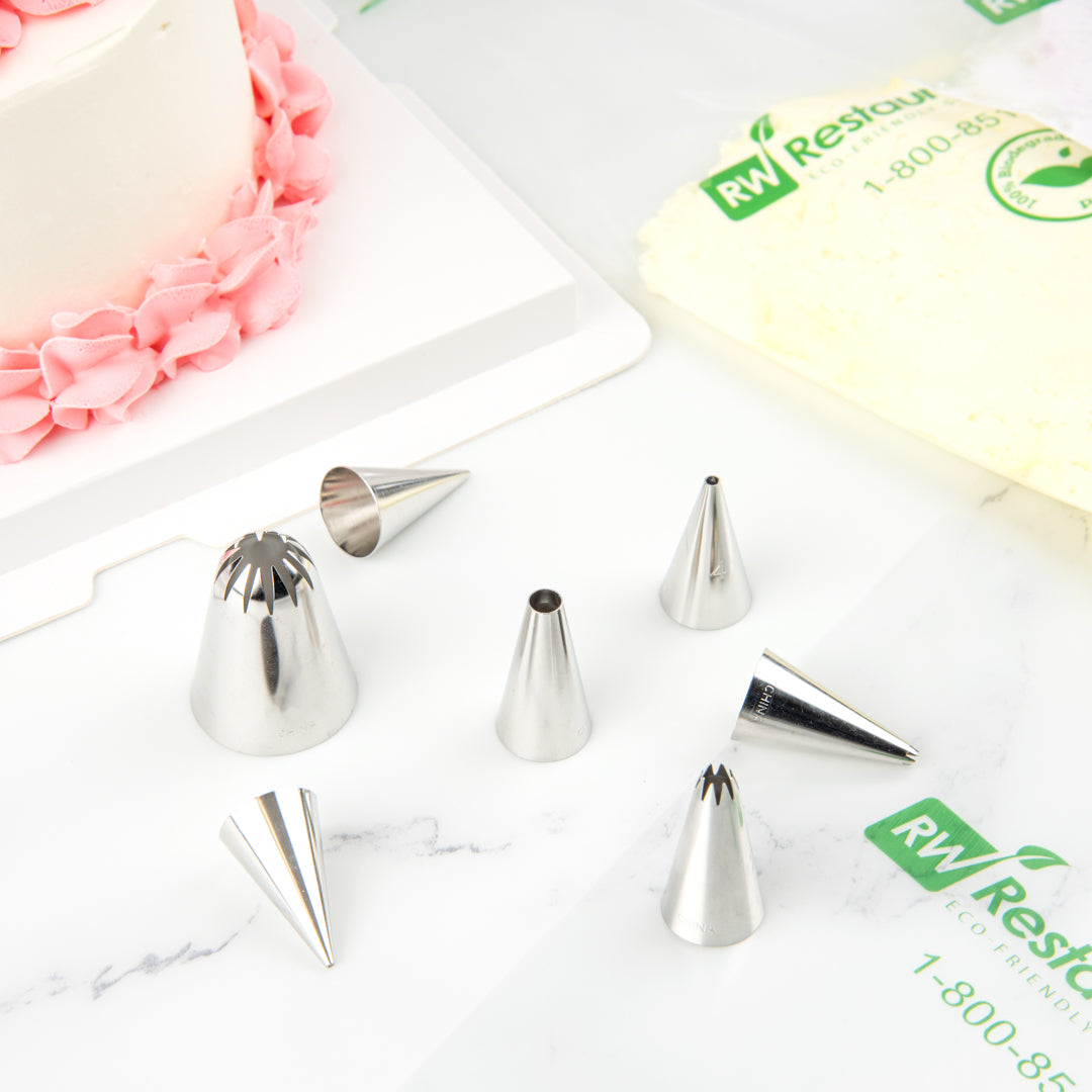 Pastry Tek Stainless Steel #10 Round Piping TIp - 3/4" x 3/4" x 1 1/4" - 1 count box